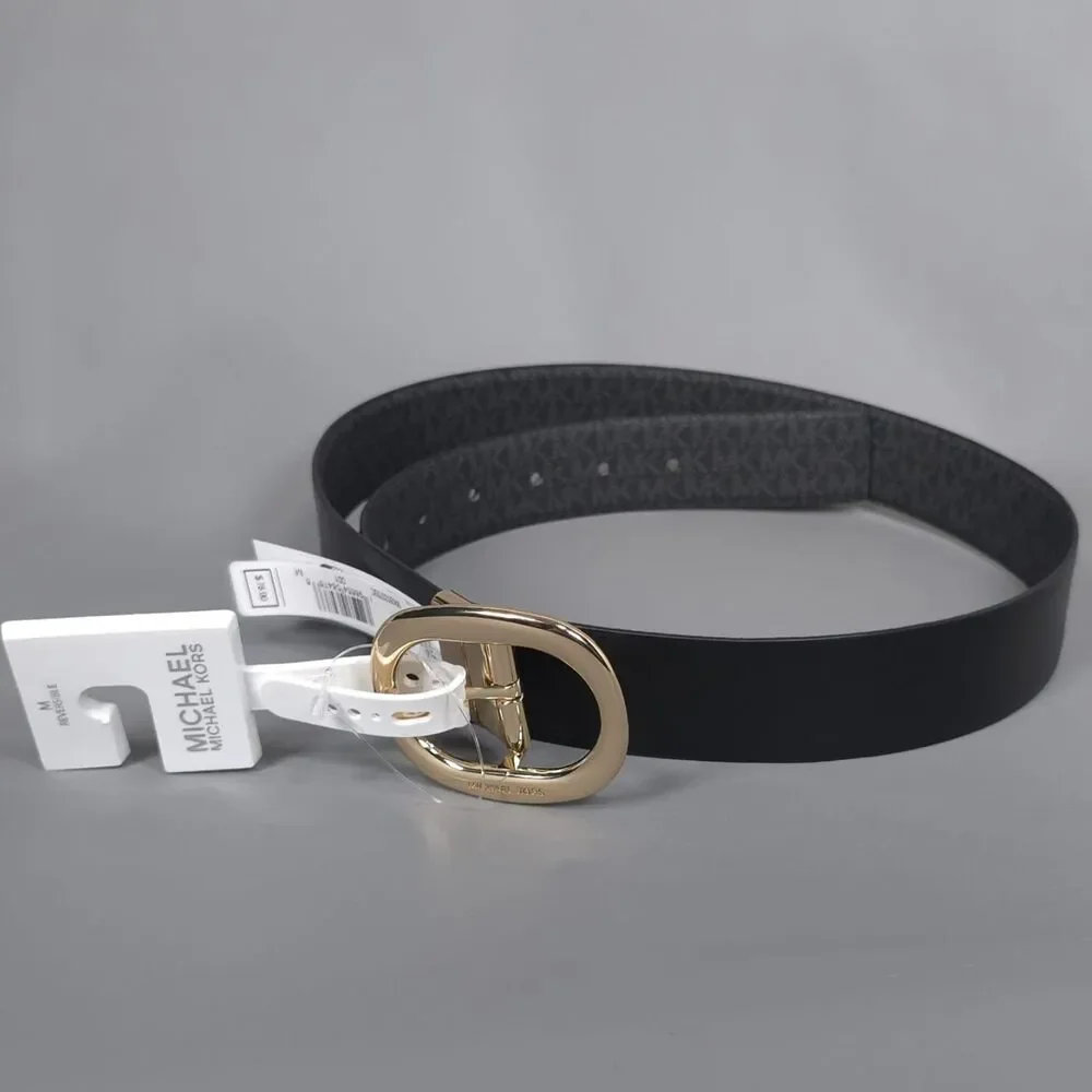 MICHAEL KORS Women’s New Belt Twist Reversible Leather Logo MEDIUM Casual